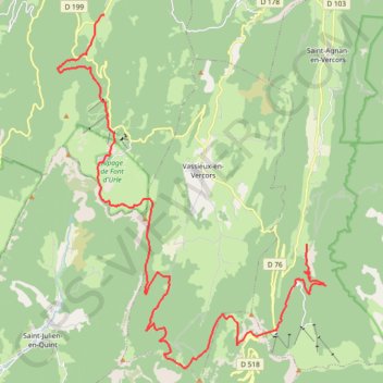 Itinéraire Tour du Vercors 2019 - Jour 3, distance, dénivelé, altitude, carte, profil, trace GPS