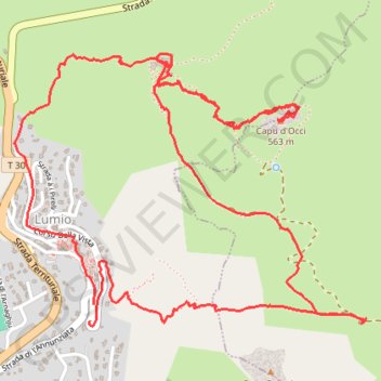 Itinéraire Boucle au village d'Oggi depuis Lumio, distance, dénivelé, altitude, carte, profil, trace GPS