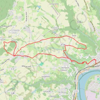 Itinéraire Pilat-Condrieu, distance, dénivelé, altitude, carte, profil, trace GPS