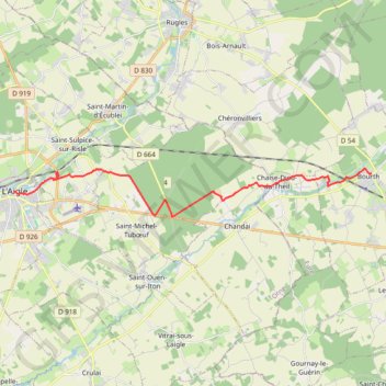 Itinéraire Chemin de Saint Michel (Bourth-l'Aigle) etape 2, distance, dénivelé, altitude, carte, profil, trace GPS