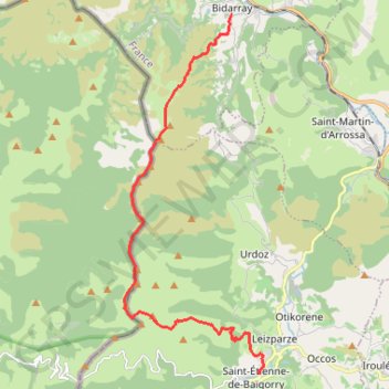 Itinéraire Bidarray Baigorri, distance, dénivelé, altitude, carte, profil, trace GPS