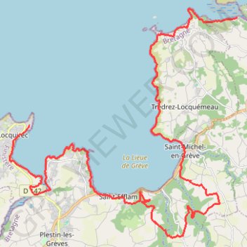 Itinéraire Lannion - Locquirec, distance, dénivelé, altitude, carte, profil, trace GPS
