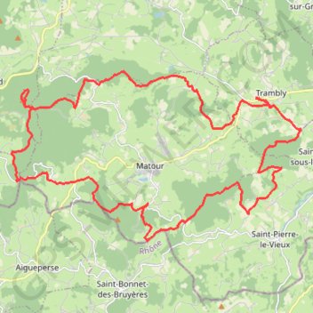 Itinéraire Les Serpentines - Trambly, distance, dénivelé, altitude, carte, profil, trace GPS