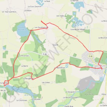 Itinéraire La Hunaudière, distance, dénivelé, altitude, carte, profil, trace GPS