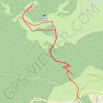Itinéraire 2018-02-25_15-33-21, distance, dénivelé, altitude, carte, profil, trace GPS