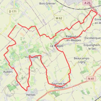 Itinéraire Les Weppes, distance, dénivelé, altitude, carte, profil, trace GPS