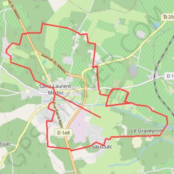 Itinéraire Saint Laurent Médoc, distance, dénivelé, altitude, carte, profil, trace GPS