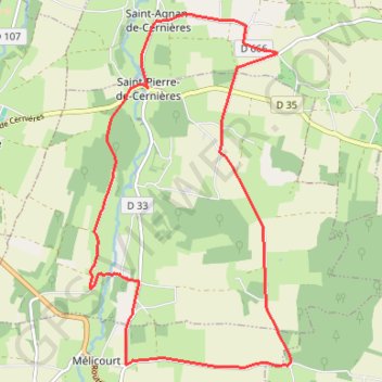 Itinéraire Boucle des Cernières - Saint-Agnan de Cernières, distance, dénivelé, altitude, carte, profil, trace GPS