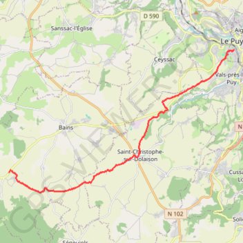 Itinéraire Du Puy en Velais à Montbonnet, distance, dénivelé, altitude, carte, profil, trace GPS