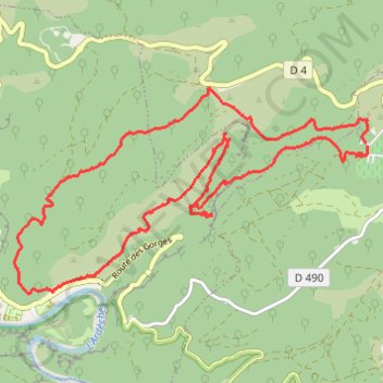 Itinéraire Source et moulin du Tiourre, distance, dénivelé, altitude, carte, profil, trace GPS