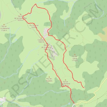 Itinéraire Pic Fourcat en circuit depuis le col de Marmare, distance, dénivelé, altitude, carte, profil, trace GPS