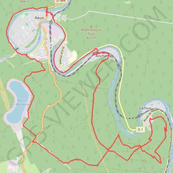 Itinéraire De Revin à Laifour par les Dames de Meuse, distance, dénivelé, altitude, carte, profil, trace GPS