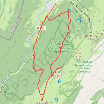 Itinéraire Randonnée Crêt de la Neige, distance, dénivelé, altitude, carte, profil, trace GPS
