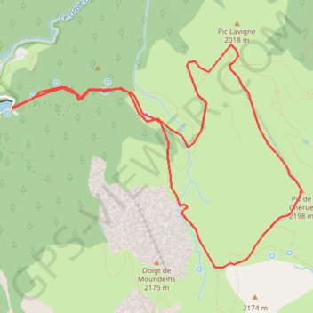 Itinéraire Pic de cherue, distance, dénivelé, altitude, carte, profil, trace GPS