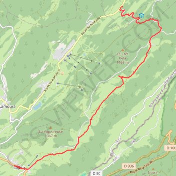 Itinéraire Jalou Chalet de la Frasse, distance, dénivelé, altitude, carte, profil, trace GPS