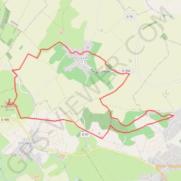 Itinéraire De Deuxville au Léomont, distance, dénivelé, altitude, carte, profil, trace GPS