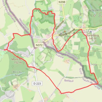 Itinéraire Sentier Yourcenar - Saint-Jans-Cappel, distance, dénivelé, altitude, carte, profil, trace GPS