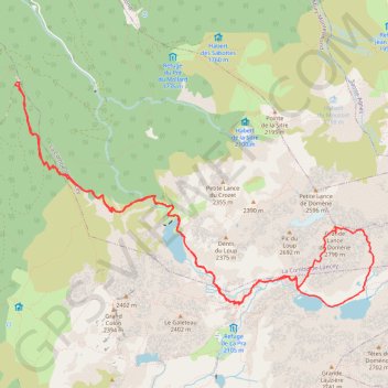 Itinéraire Grande Lance de Domène, distance, dénivelé, altitude, carte, profil, trace GPS