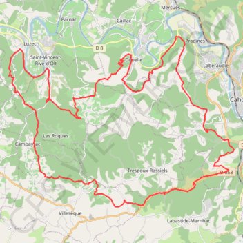 Itinéraire Raid Cahors-La-Rozière, distance, dénivelé, altitude, carte, profil, trace GPS