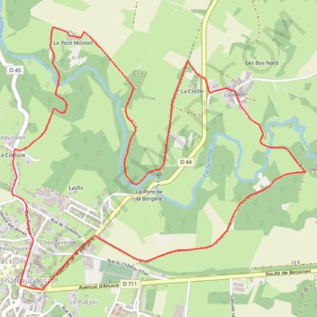 Itinéraire Sentier du Petit Monteil et de Lavalette - Châteauponsac, distance, dénivelé, altitude, carte, profil, trace GPS