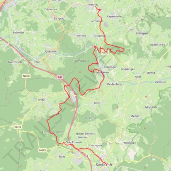 Itinéraire Waimes et VTT Sankt Vith Runde, distance, dénivelé, altitude, carte, profil, trace GPS
