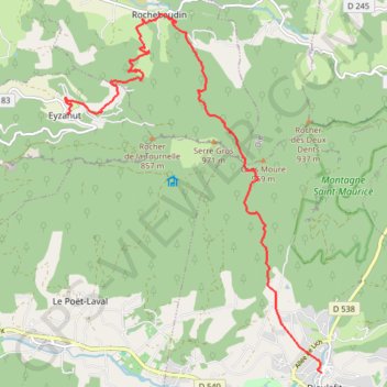 Itinéraire Tour du Pays de Dieulefit - Dieulefit à Eyzahut, distance, dénivelé, altitude, carte, profil, trace GPS