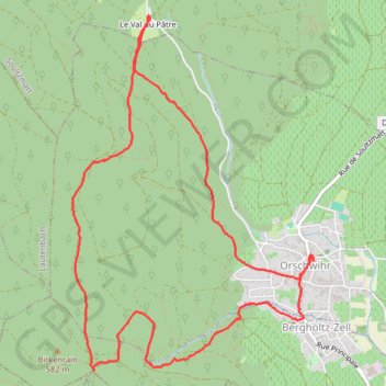 Itinéraire Orschwihr, Dreibannstein, Val du Pâtre, distance, dénivelé, altitude, carte, profil, trace GPS