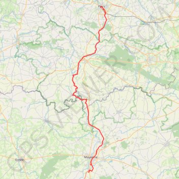 Itinéraire La Vélo Francette : Flers - Domfront - Mayenne, distance, dénivelé, altitude, carte, profil, trace GPS