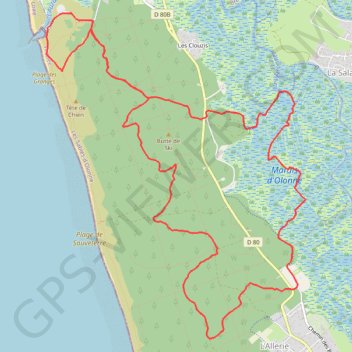 Itinéraire Forêt et Marais au Pays des Olonnes, distance, dénivelé, altitude, carte, profil, trace GPS