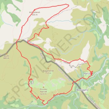 Itinéraire Artzamendi par pausubiurrieta et zerkanbide, distance, dénivelé, altitude, carte, profil, trace GPS