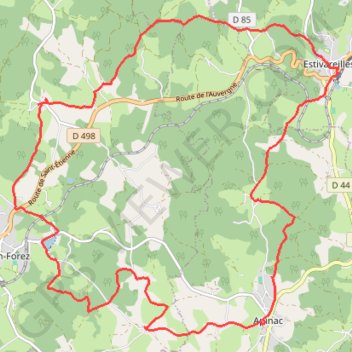 Itinéraire Estivareilles, distance, dénivelé, altitude, carte, profil, trace GPS