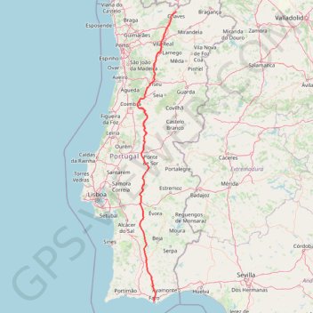 Itinéraire Trace Portugal: La National 2 de Chaves à Faro, distance, dénivelé, altitude, carte, profil, trace GPS