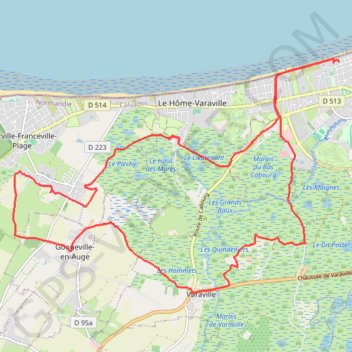 Itinéraire Rando Cabourg, distance, dénivelé, altitude, carte, profil, trace GPS