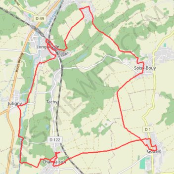 Itinéraire Chalmaison, distance, dénivelé, altitude, carte, profil, trace GPS