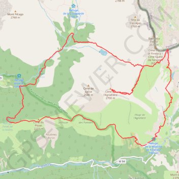 Itinéraire Agnellière, distance, dénivelé, altitude, carte, profil, trace GPS