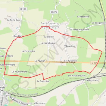 Itinéraire Notre-Dame - Saint-Sauveur la Pommeraye, distance, dénivelé, altitude, carte, profil, trace GPS