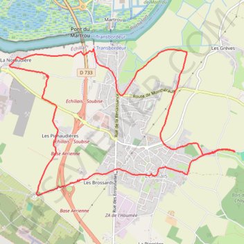 Itinéraire Échillais, distance, dénivelé, altitude, carte, profil, trace GPS