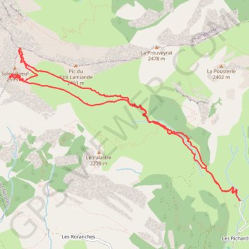 Itinéraire Pointe Sud de la Vénasque, distance, dénivelé, altitude, carte, profil, trace GPS