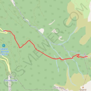 Itinéraire CHAMROUSSE - cascade de l'Oursière, distance, dénivelé, altitude, carte, profil, trace GPS