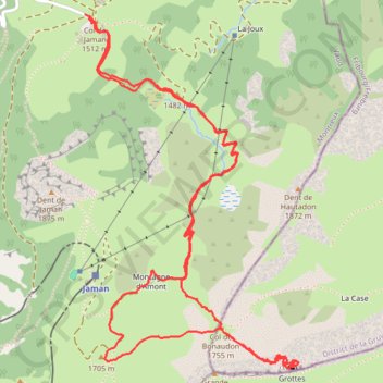 Itinéraire Grottes de Naye, distance, dénivelé, altitude, carte, profil, trace GPS