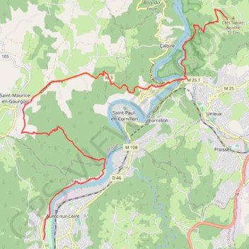 Itinéraire Itinéraire de 23 Rue de la Rivière, 43110 Aurec-sur-Loire, France à 650 Rte de Boulain, 42230 Saint-Étienne, France, distance, dénivelé, altitude, carte, profil, trace GPS
