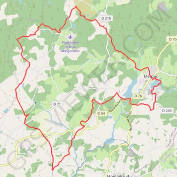 Itinéraire Meuzac Puy et Landes VTT, distance, dénivelé, altitude, carte, profil, trace GPS