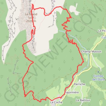 Itinéraire Grand Som en Chartreuse, distance, dénivelé, altitude, carte, profil, trace GPS