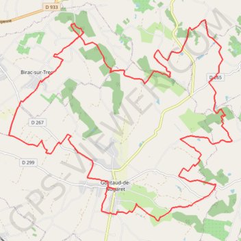 Itinéraire Gontaud de Nogaret, distance, dénivelé, altitude, carte, profil, trace GPS