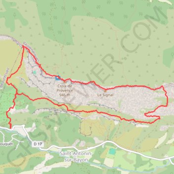 Itinéraire Ste Victoire - Croix de provence, distance, dénivelé, altitude, carte, profil, trace GPS