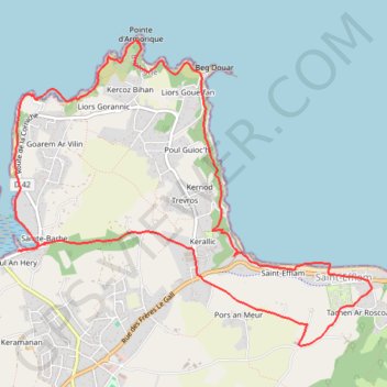 Itinéraire De Plestin-les-Grèves à Saint-Efflam, distance, dénivelé, altitude, carte, profil, trace GPS