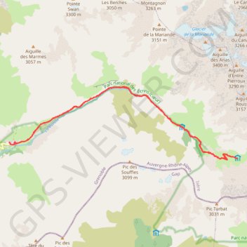 Itinéraire Du Désert-en-Valjouffrey au refuge de Font Turbat et retour, distance, dénivelé, altitude, carte, profil, trace GPS