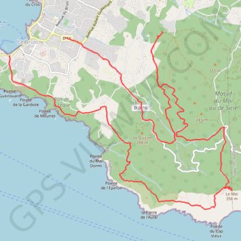 Itinéraire Cap Sicié, distance, dénivelé, altitude, carte, profil, trace GPS