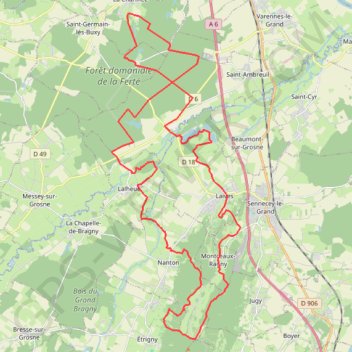 Itinéraire Navois - La Charmée, distance, dénivelé, altitude, carte, profil, trace GPS
