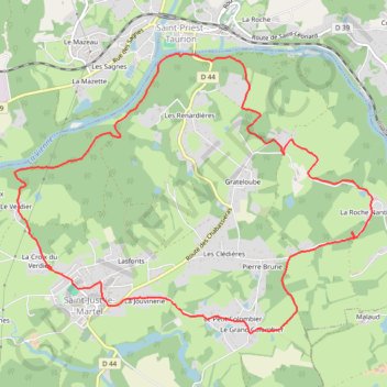 Itinéraire Saint-Just-Le-Martel - Sentier Vienne et Forêt 2 co, distance, dénivelé, altitude, carte, profil, trace GPS